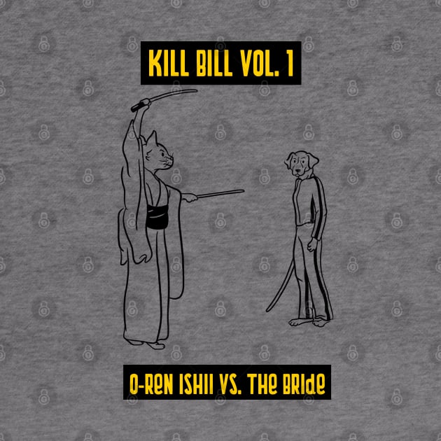 Kill Bill Cat vs. Dog by LiunaticFringe